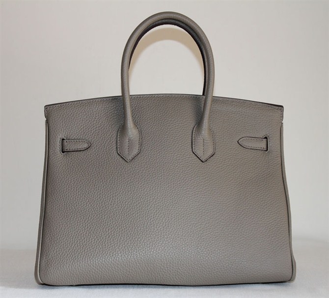 High Quality Fake Hermes Birkin Hello Kitty 35CM Togo Leather Bag Grey HK0001 (4)